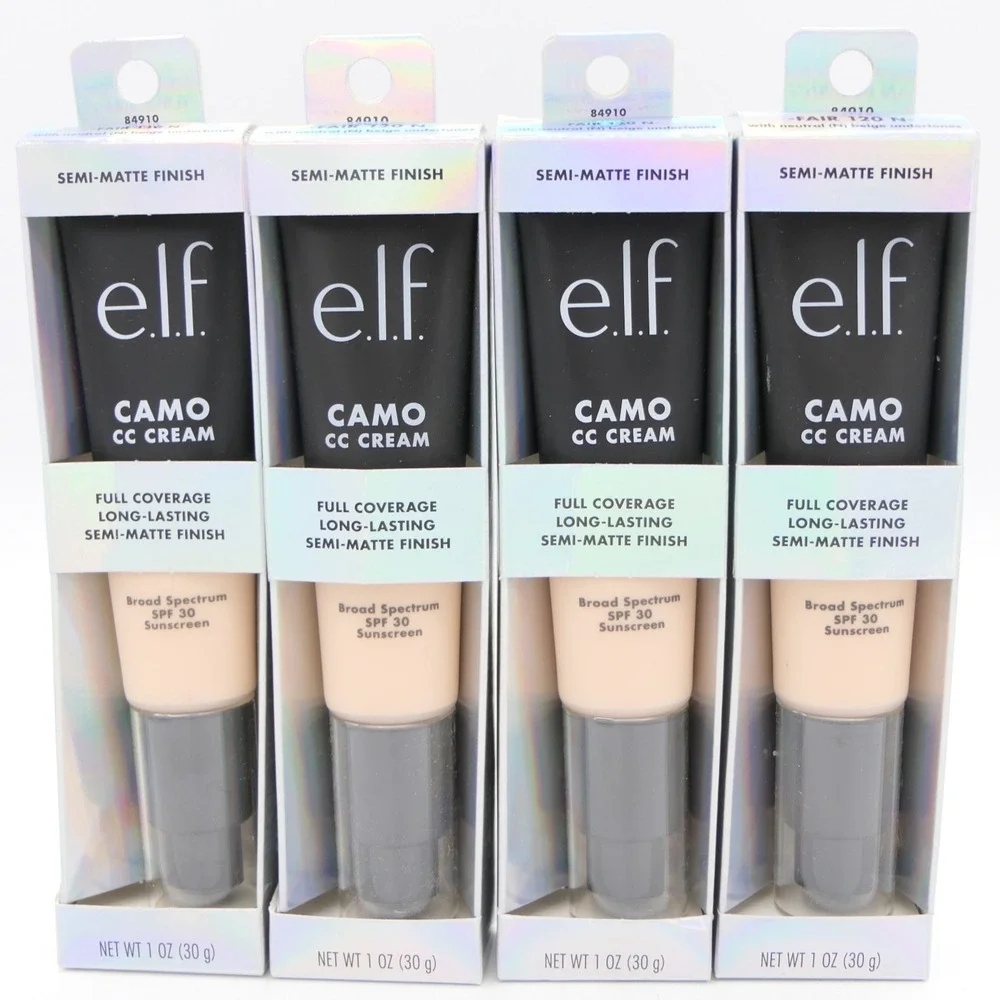 elf Camo CC Cream Fair 120 N Full Coverage Semi-Matte SPF 30 4 Pack 07/26+